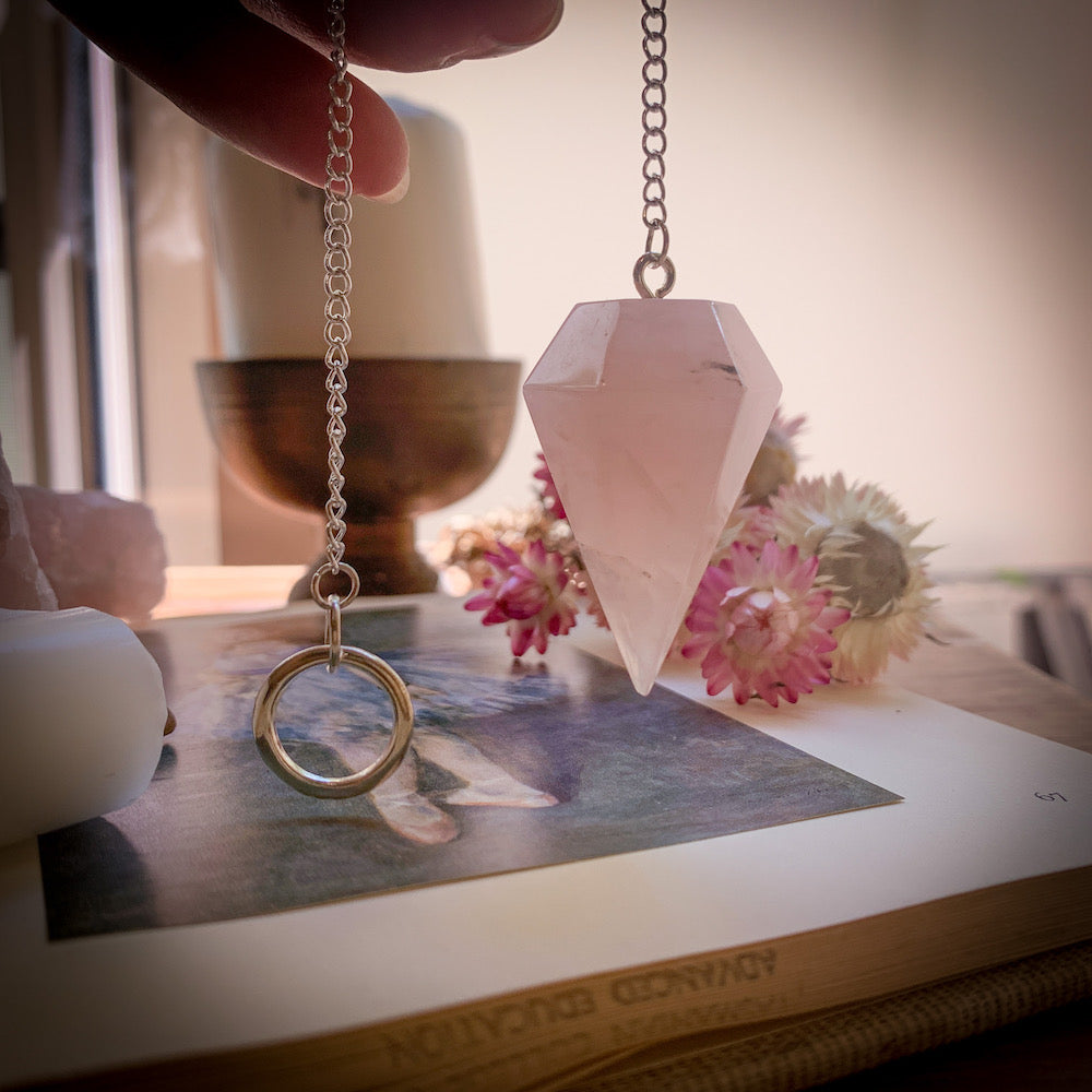 Rose Quartz Crystal Pendulum