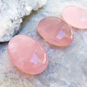 Rose Quartz crystal palm stones
