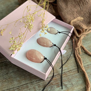 Rose Quartz Crystal Yoni Eggs Set of Three