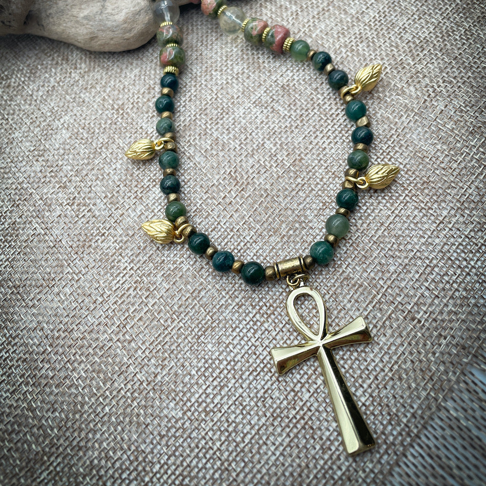 LOTUS ANKH NECKLACE