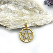 GOLD BRASS PENTACLE PENDANT