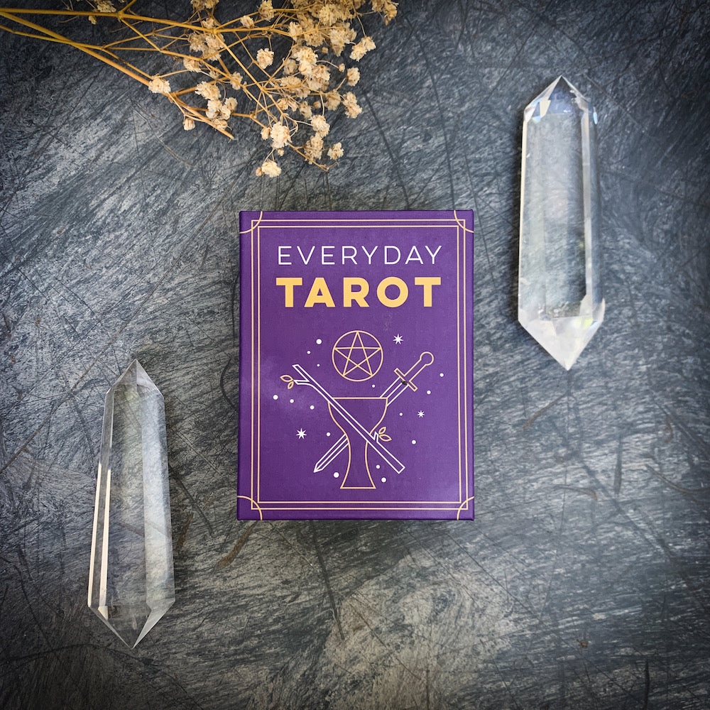 Everyday Tarot Deck with double terminated clear quartz crystal points