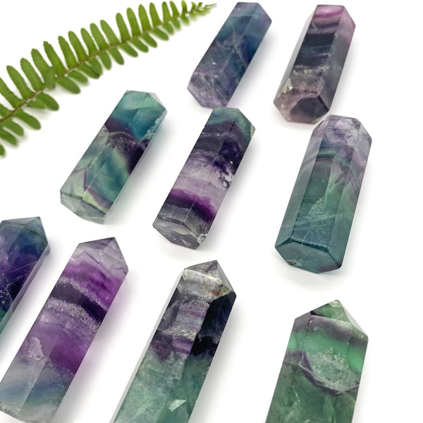 RAINBOW FLUORITE STANDING POLISHED POINT