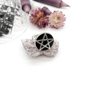 BLACK RESIN PENTACLE RING