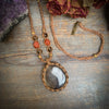 Crystal Healing Necklace Smokey Quartz and Red Jasper