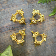 Four Golden Mini Crystal Orb Stands