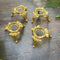 Four Golden Mini Crystal Orb Stands