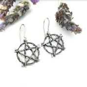SILVER PENTACLE EARRINGS