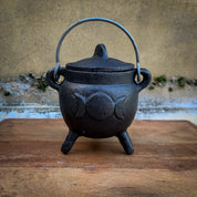 Mini Ritual Cauldron Moon Phase Black
