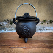 Mini Ritual Cauldron Triple Goddess Black