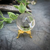 Golden Mini Orb Stand with Clear Quartz Crystal Orb