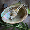 Shell smudging bowl with white sage bundle